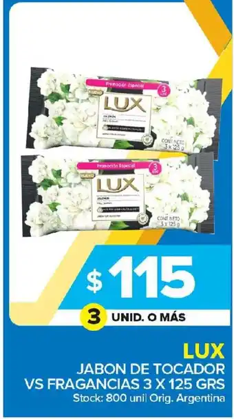 Carrefour Maxi Lux Jabon De Tocador VS Fragrancias 3 x 125grs oferta