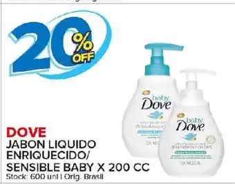 Carrefour Maxi Dove Jabon Liquido Enriquecido/Sensible Baby x 200cc oferta