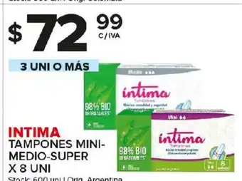 Carrefour Maxi Intima Tampones Mini Medio Super x 8 uni oferta