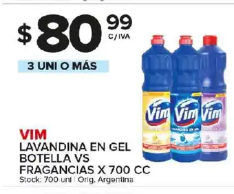 Carrefour Maxi Vim Lavandina En gel Botella VS Fragancias x 700cc oferta
