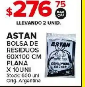 Carrefour Maxi Astan Bolsa De Residuos 60 x100cm Plana x 10uni oferta