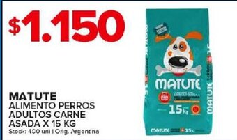 Carrefour Maxi Matute Alimento Perros Adultos Carne Asada x 15kg oferta