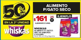 Carrefour Maxi Whiskas Alimento P/Gatos Arc Vs Sabores x 500grs oferta