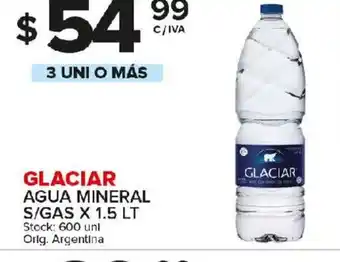 Carrefour Maxi Galaciar Agua Mineral S?Gas x 1.5lt oferta