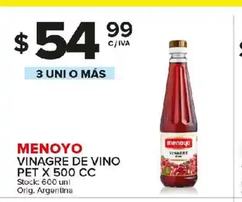 Carrefour Maxi Menoyo Vinagre de vino Pet x 500cc oferta