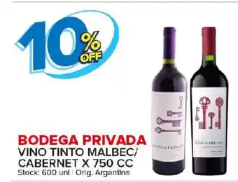 Carrefour Maxi Bodega Privada Vino tinto Malbec/Cabernet x 750cc oferta