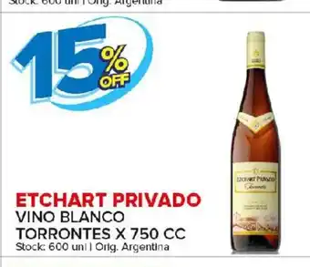 Carrefour Maxi Etchart Privado Vino Blanco Torrontes x 750cc oferta