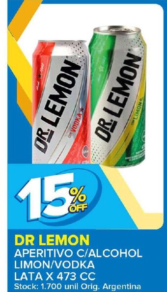 Carrefour Maxi Dr.Lemon Aperitivo C/Alcohol Limon/Vodka lata x 473cc oferta