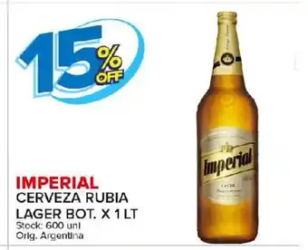 Carrefour Maxi Imperial Cerveza Rubia Lager Bot x 1lt oferta