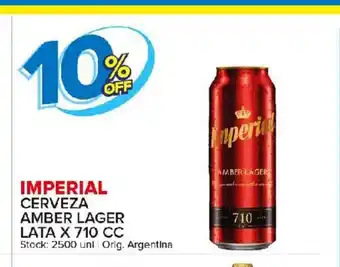 Carrefour Maxi Imperial Cerveza Amber Lager lata x 710cc oferta
