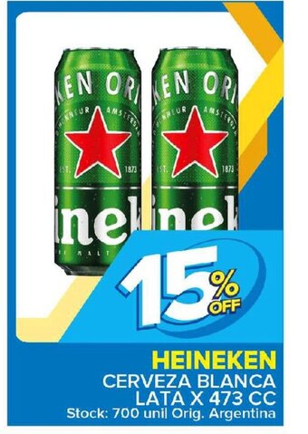 Carrefour Maxi Heineken Cerveza blanca Lata x 473cc oferta