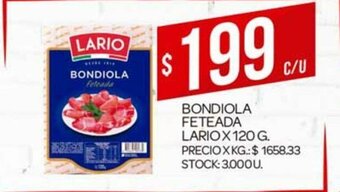 Supermercados DIA Bondiola Feteada Lario x 120g oferta