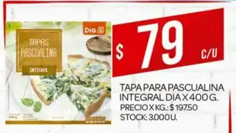 Tapa Para Pascualina integral Dia x 400g
