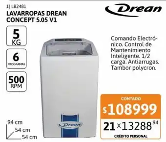 Cetrogar Drean Lavarropas Drean Concept 5.05 V1 oferta