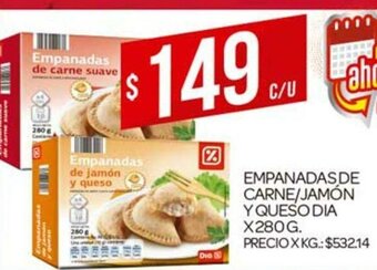 Supermercados DIA Empanadas De Carne/Jamón Y Queso Dia x 280g oferta