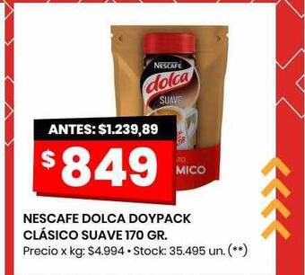 Changomas Nescafé dolca doypack clásico suave oferta