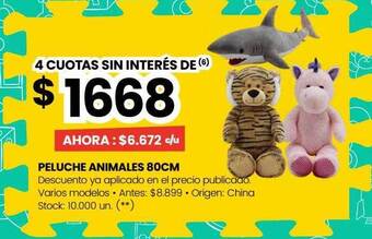 Changomas Peluche animales 80cm oferta