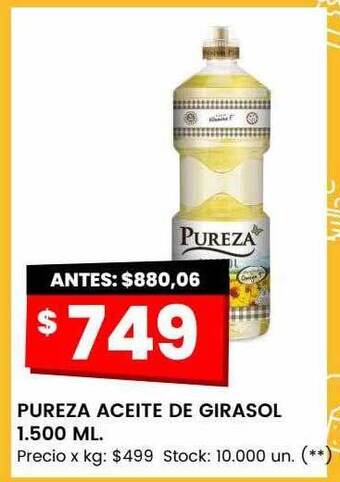 Changomas Pureza aceite de girasol oferta