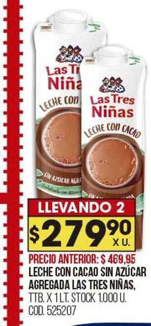Coto Leche con cacao sin azúcar agregada las tres niñas oferta