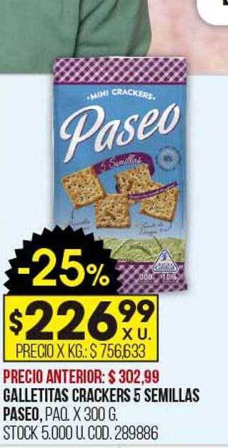 Coto Galletitas crackers 5 semillas paseo oferta