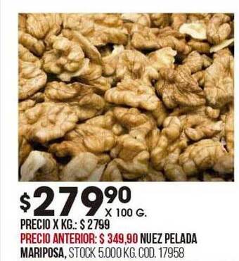 Coto Nuez pelada mariposa oferta