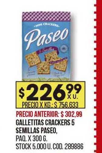 Coto Galletitas crackers 5 semillas paseo oferta