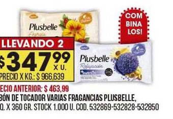 Coto Jabóñ de tocador varias fragancias plusbelle oferta