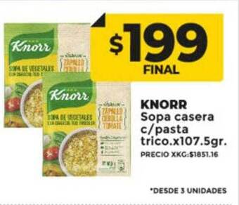 Supermayorista Vital Knorr sopa casera c pasta trico oferta