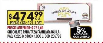 Coto Chocolate para taza familiar aguila oferta
