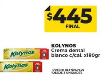 Supermayorista Vital Kolynos crema dental blanco c cal oferta
