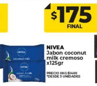 Supermayorista Vital Nivea jabon coconut milk cremoso oferta