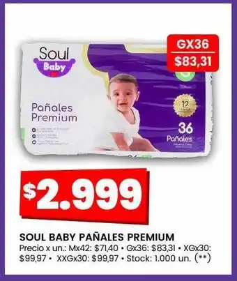 Walmart Soul baby pañales premium oferta