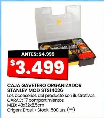 Walmart Caja gavetero organizador stanley mod sts14026 oferta