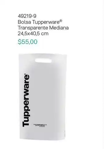 Bolsa tupperware transparente mediana 24.5x40.5cm