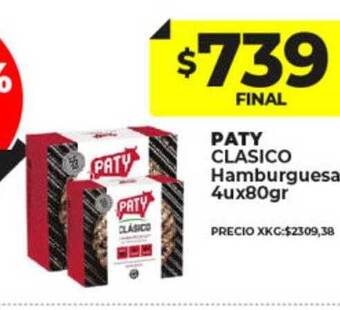 Supermayorista Vital Paty clasico hamburguesa oferta