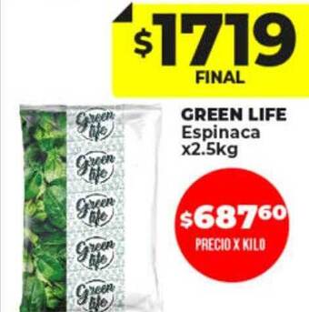 Supermayorista Vital Green life espinaca oferta