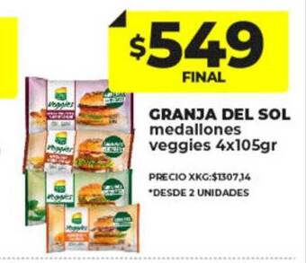 Supermayorista Vital Granja del sol medallones veggies oferta