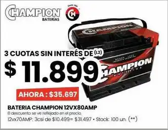 Walmart Bateria champion 12vx80amp oferta