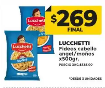 Supermayorista Vital Lucchetti fideos cabello angel moños oferta