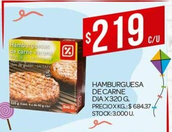 Supermercados DIA Hamburguesa De Carne Dia x 320g oferta