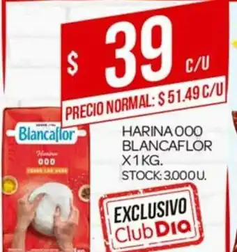 Supermercados DIA Harina 000 Blancaflor x 1kg oferta