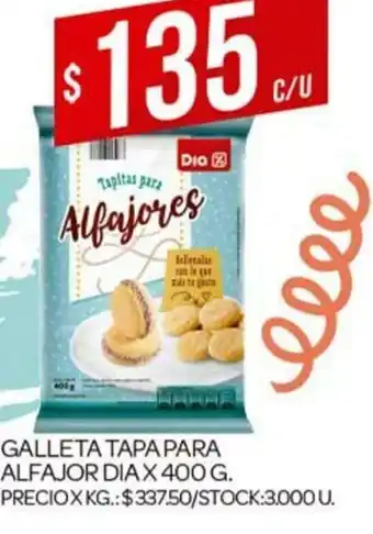 Supermercados DIA Alfajor Galleta Tapa Para Dia x 400g oferta