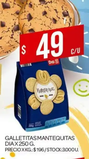 Supermercados DIA Galletitas Mantwquitas dia x 250g oferta