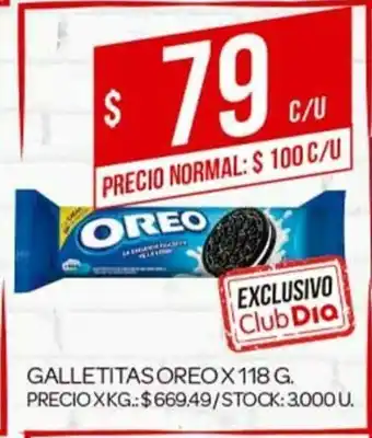 Supermercados DIA Oreo Galletitas x 118g oferta