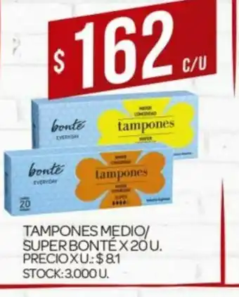Supermercados DIA Tampones Medio/Super Bonté x 20u oferta