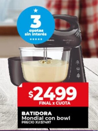 Supermayorista Vital Batidora Mondial con Bowl oferta