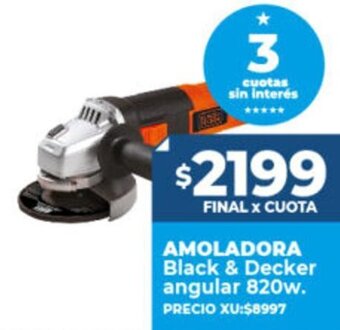 Supermayorista Vital Amoladora Black+Decker Angular 820W oferta