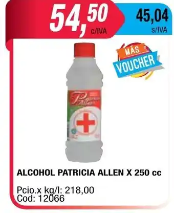Maxiconsumo Patricia Allen Alcohol x 250 cc oferta