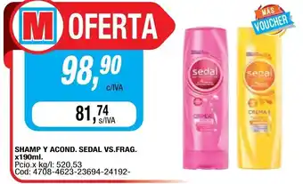 Maxiconsumo Sedal Shamp Y Acond. vs. Frag, x 190 ml oferta