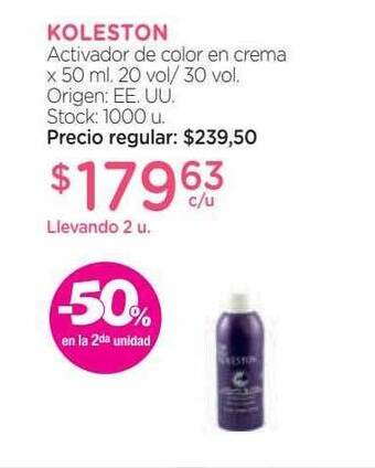 Farmacity Koleston activador de color en crema -50% en la 2da unidad oferta